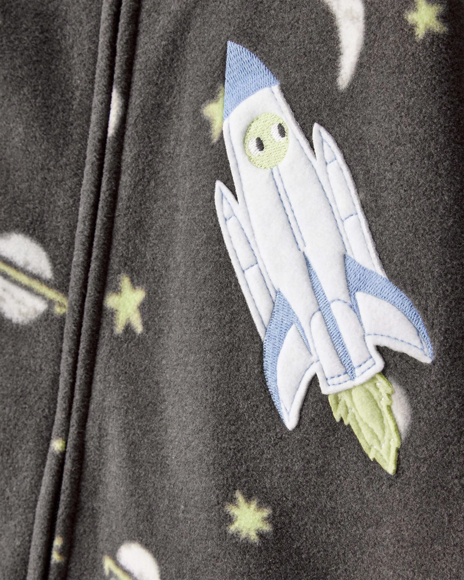 Carter's Пижама из флиса с пинетками Grey Rocket Ship foto