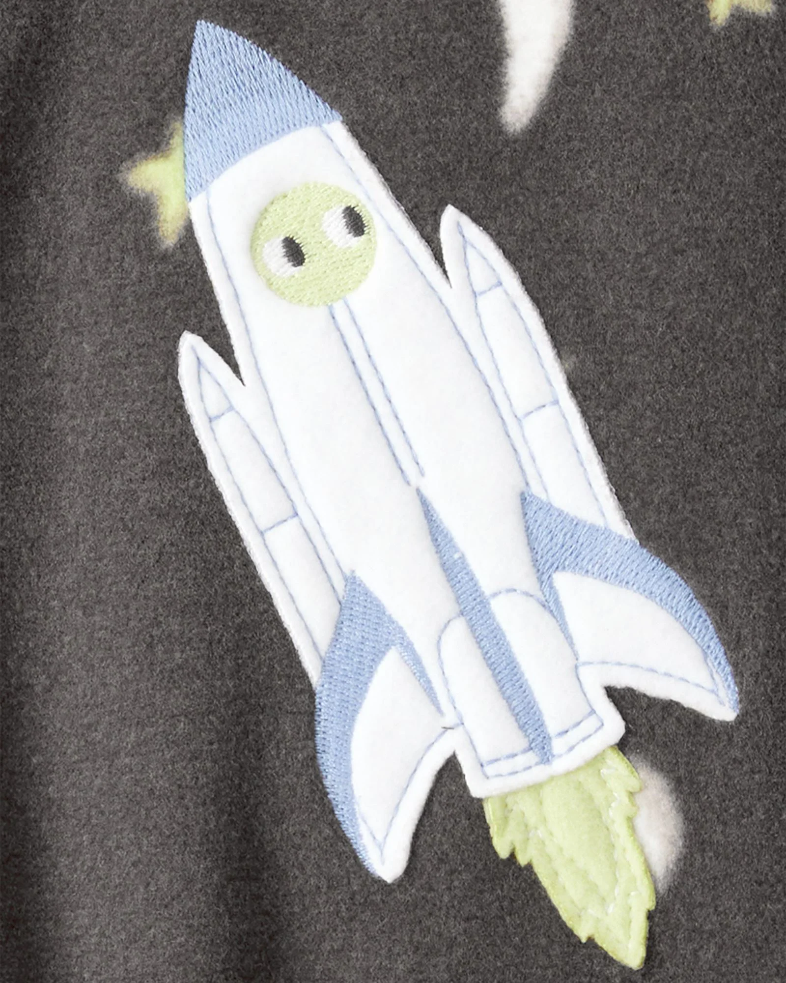 Carter's Пижама из флиса с пинетками Grey Rocket Ship foto