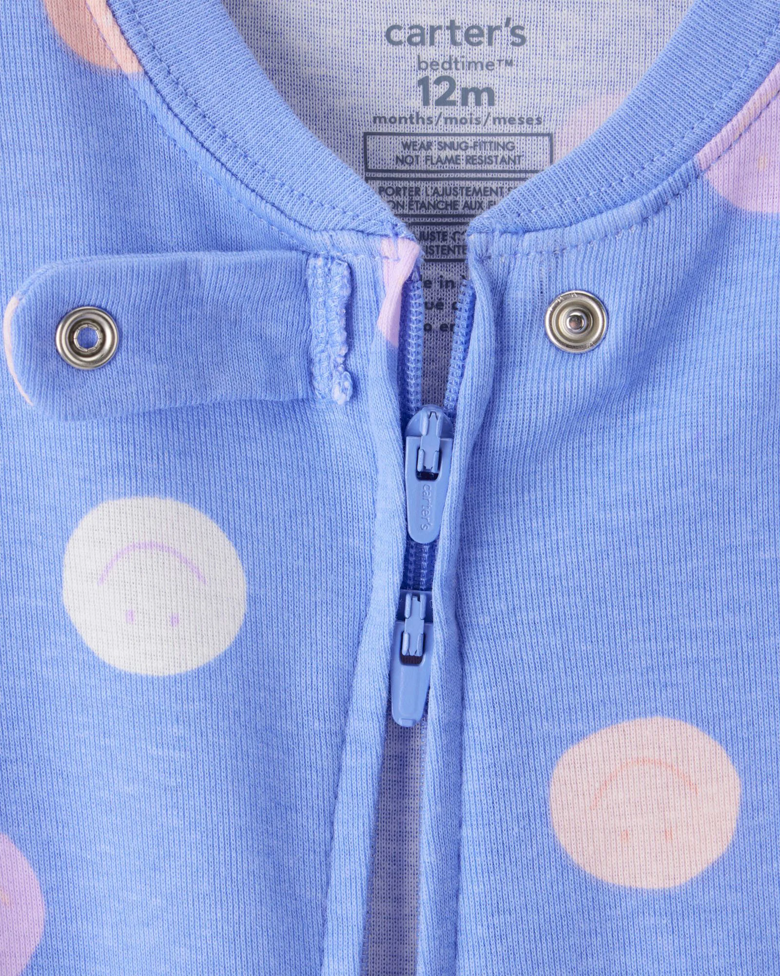 Carter's Pijama din bumbac Blue Smiley foto