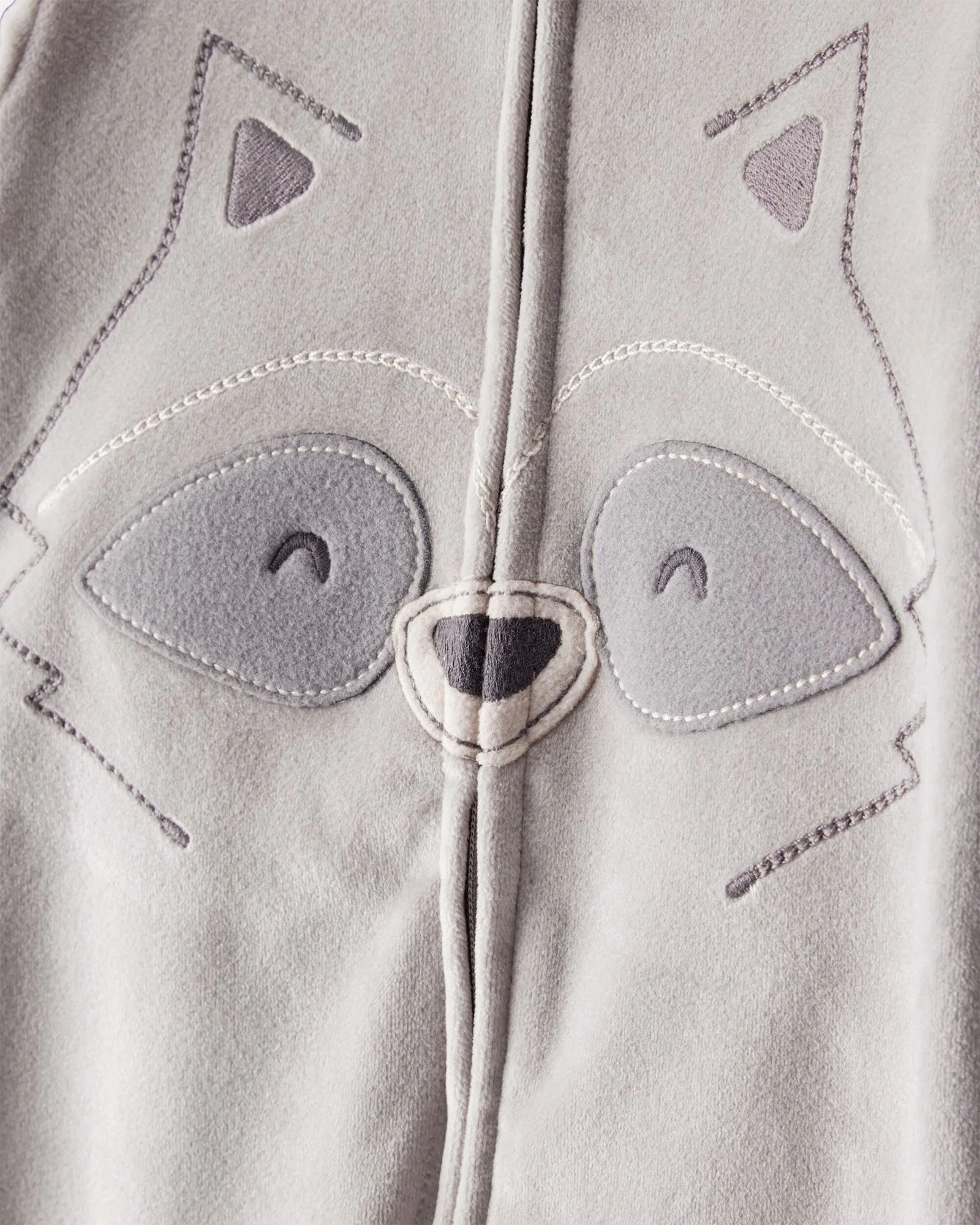 Carter's Pijama Velboa Grey Racoon Face foto