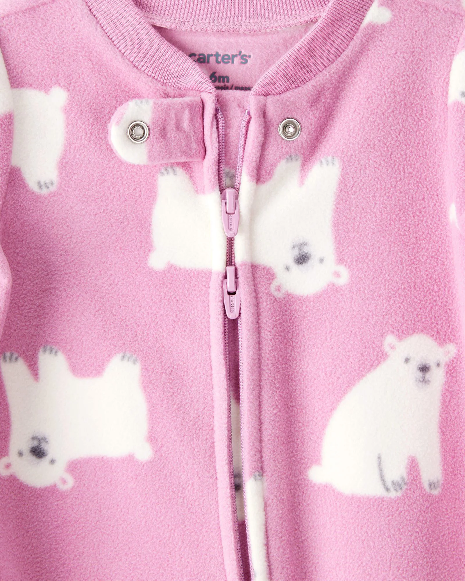 Carter's Pijama din microfleece cu botosei Pink Polar Bear foto