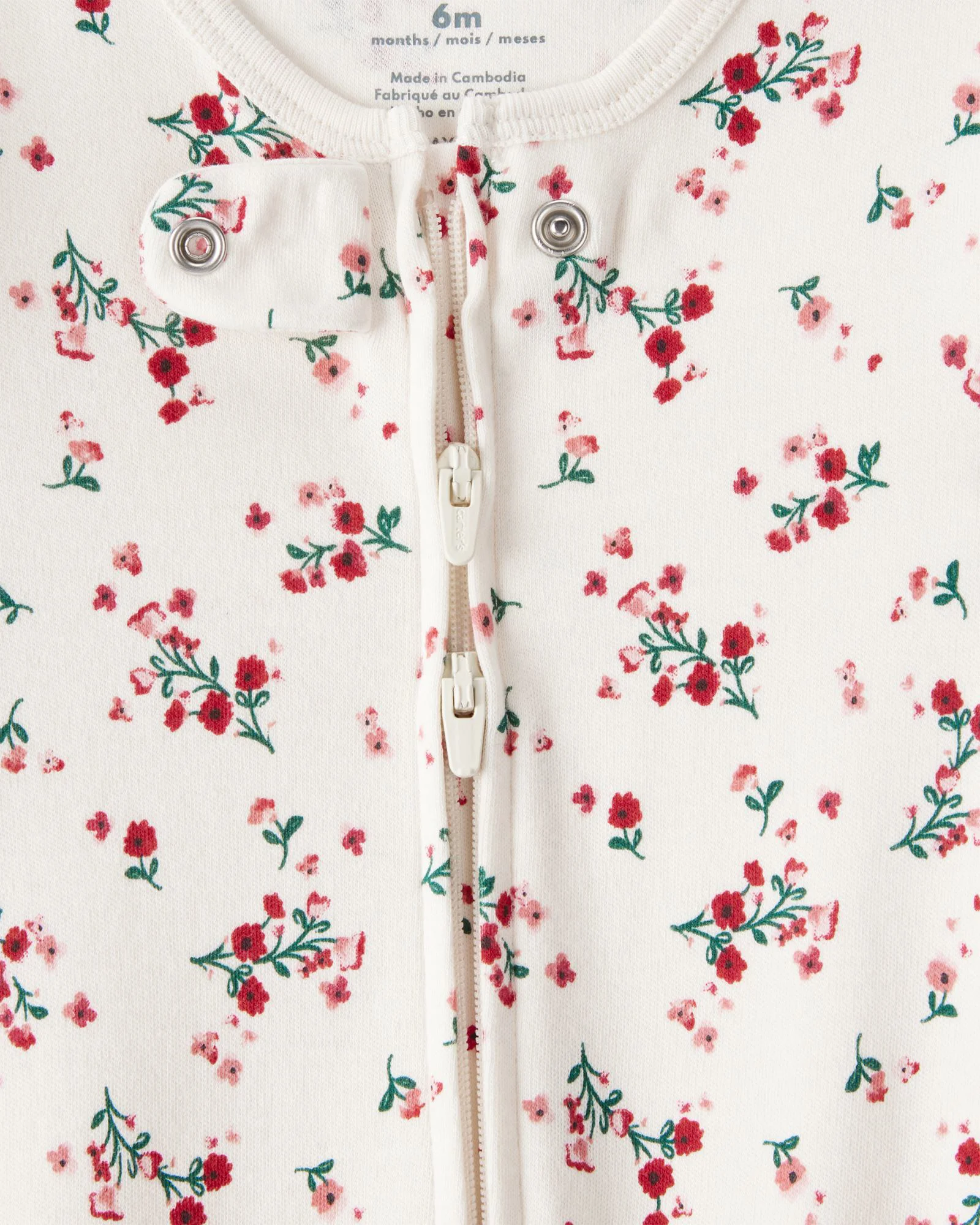 Carter's Хлопковая пижама с пинетками Mini Red Floral foto