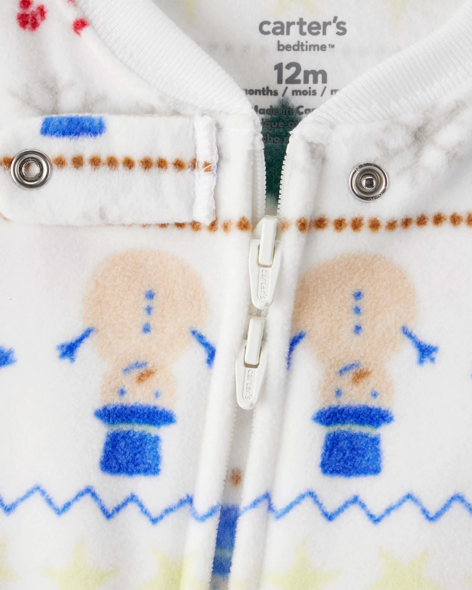 Carter's Pijama din fleece Christmas Ivory Fair Isle foto
