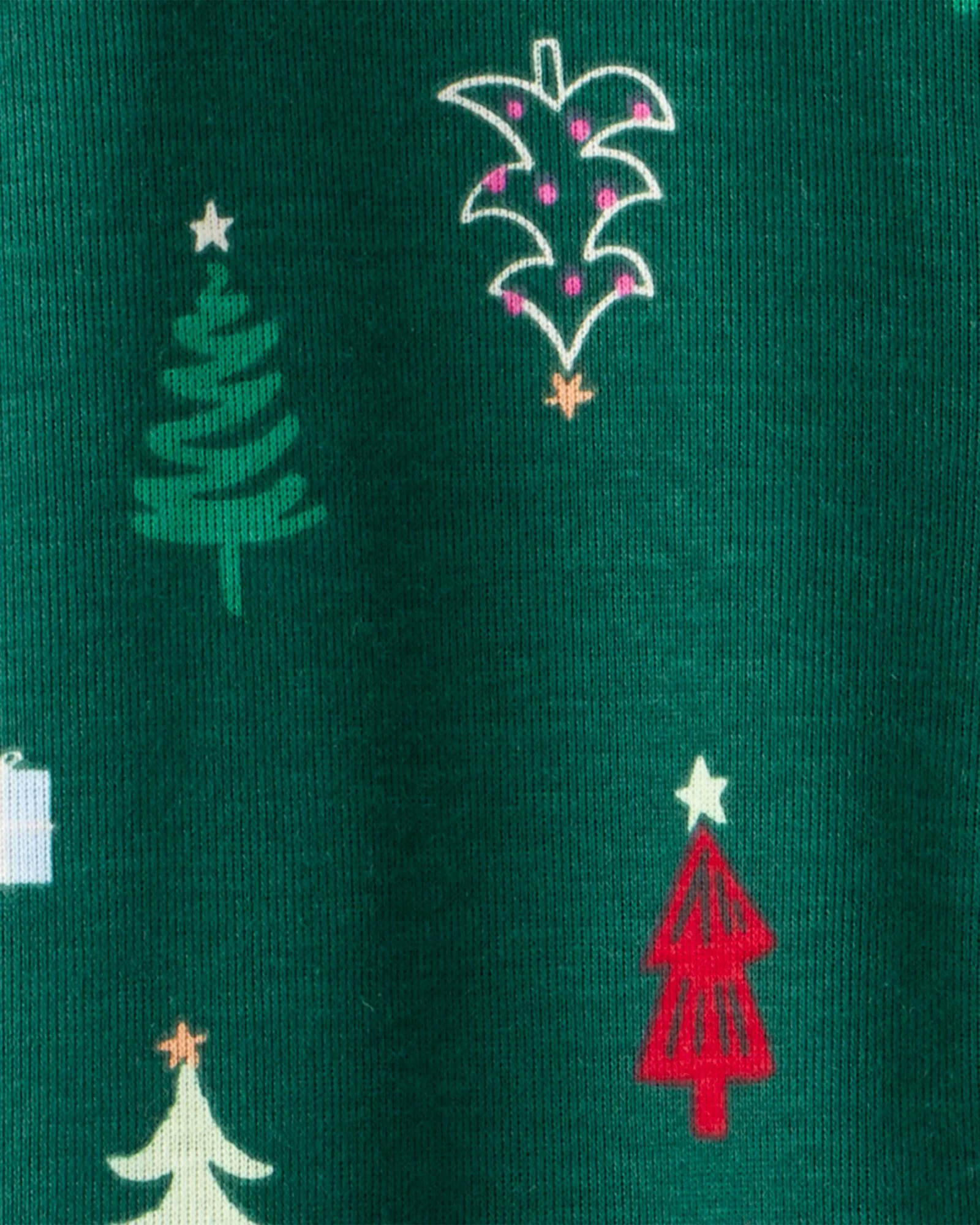 Carter's Pijama din bumbac Christmas Tree Green Mini foto