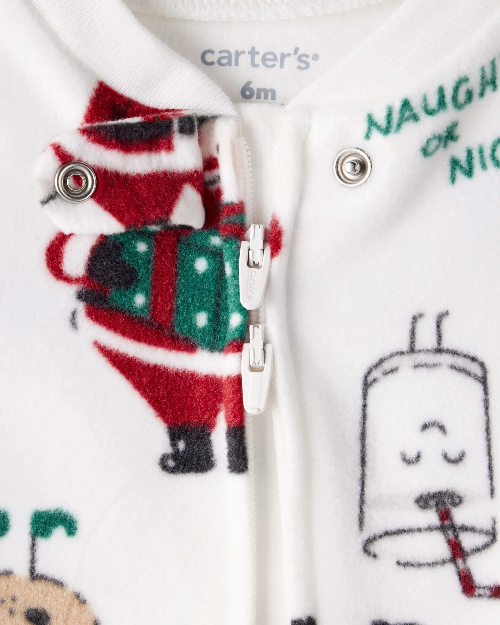Carter's Pijama din microfleece Tan Santa Christmas foto