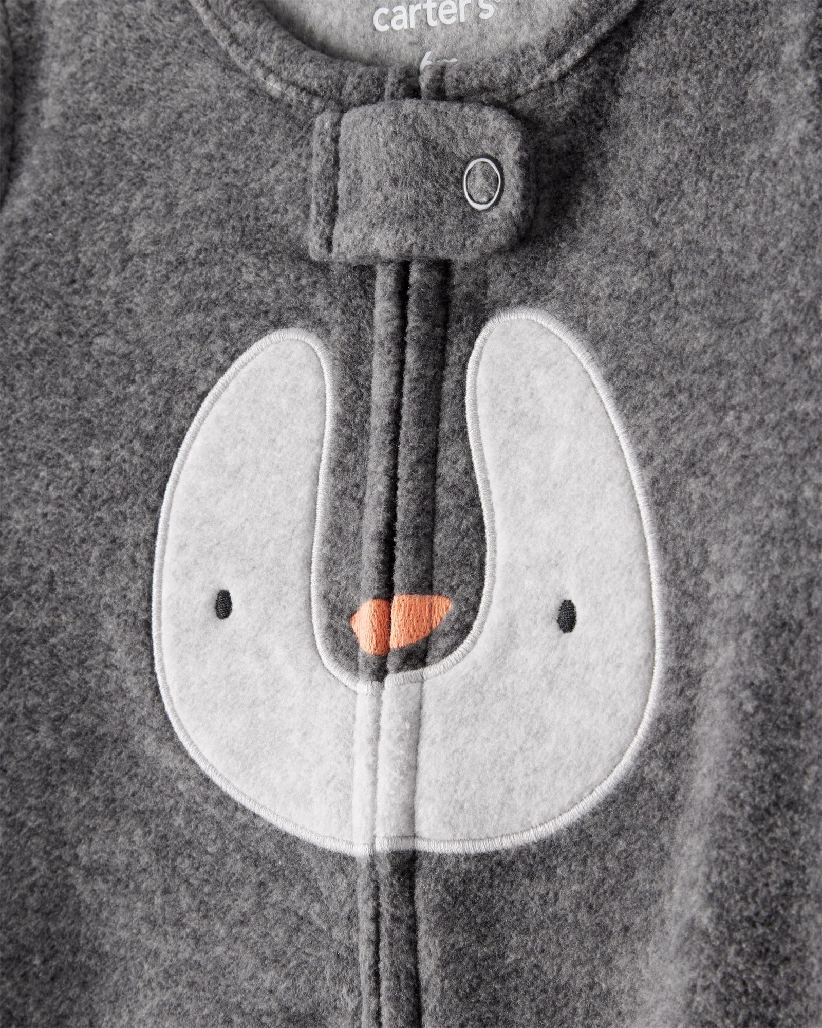 Carter's Pijama din microfleece Gray Penguin Face foto