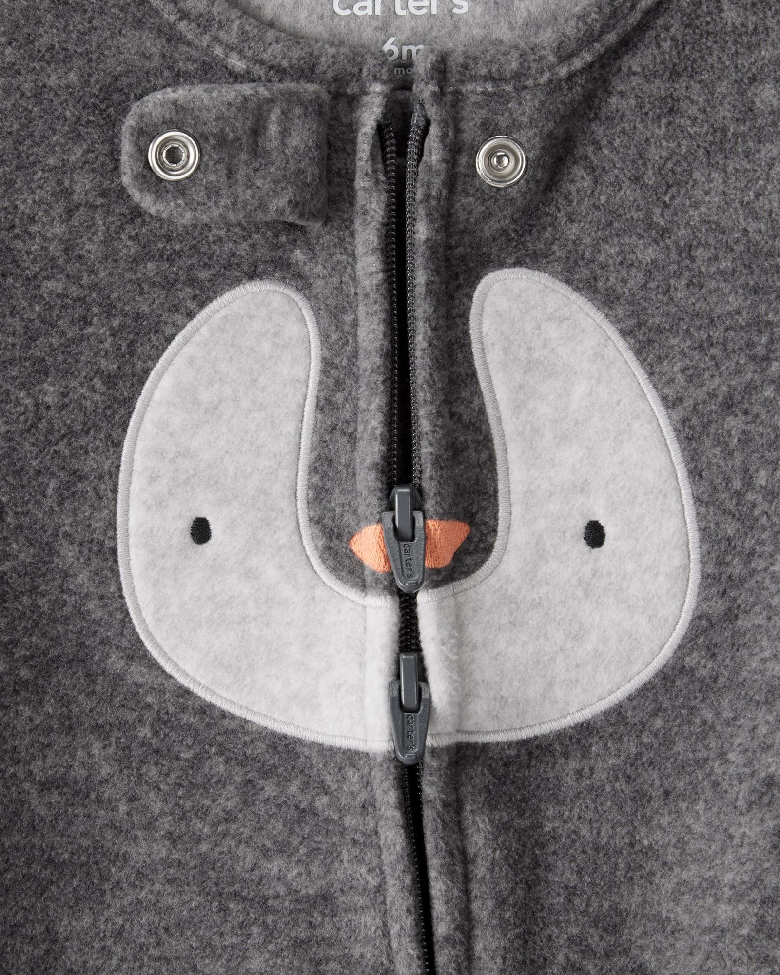 Carter's Pijama din microfleece Gray Penguin Face foto