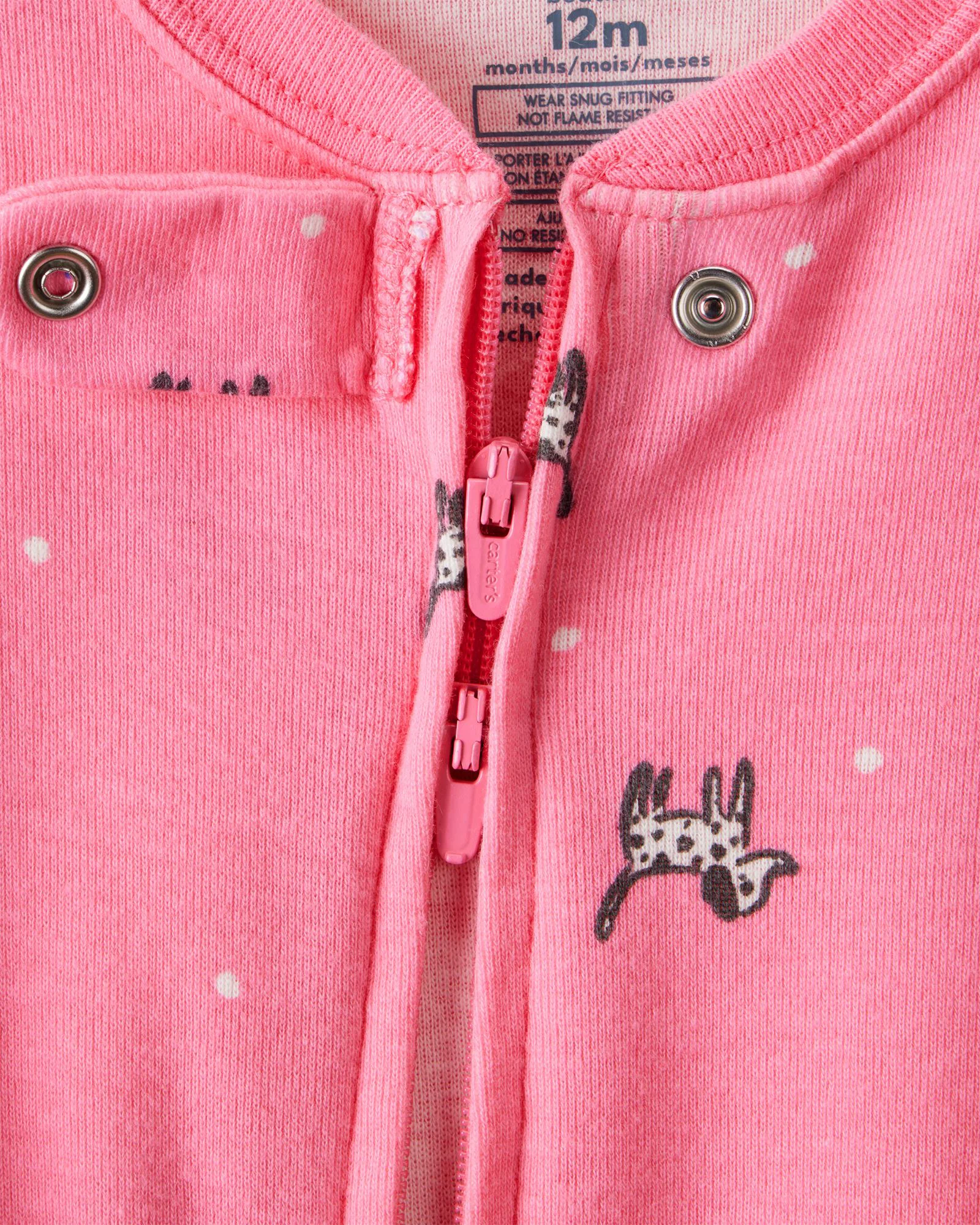 Carter's Pijama din bumbac cu botosei Pink Dalmation foto