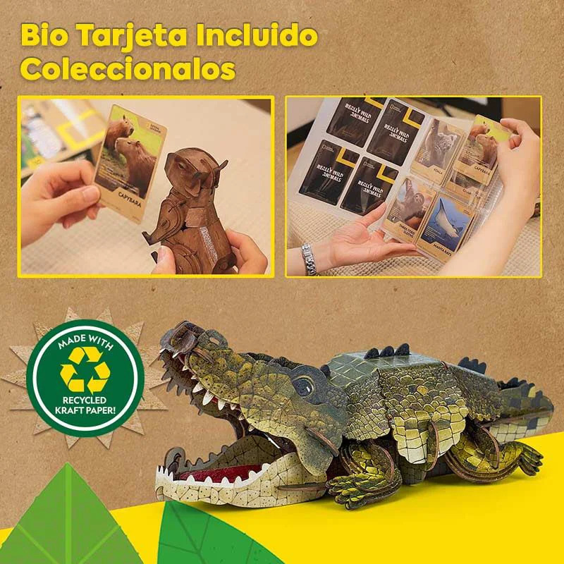 3D Puzzle CubicFun "Crocodil", 54 piese foto