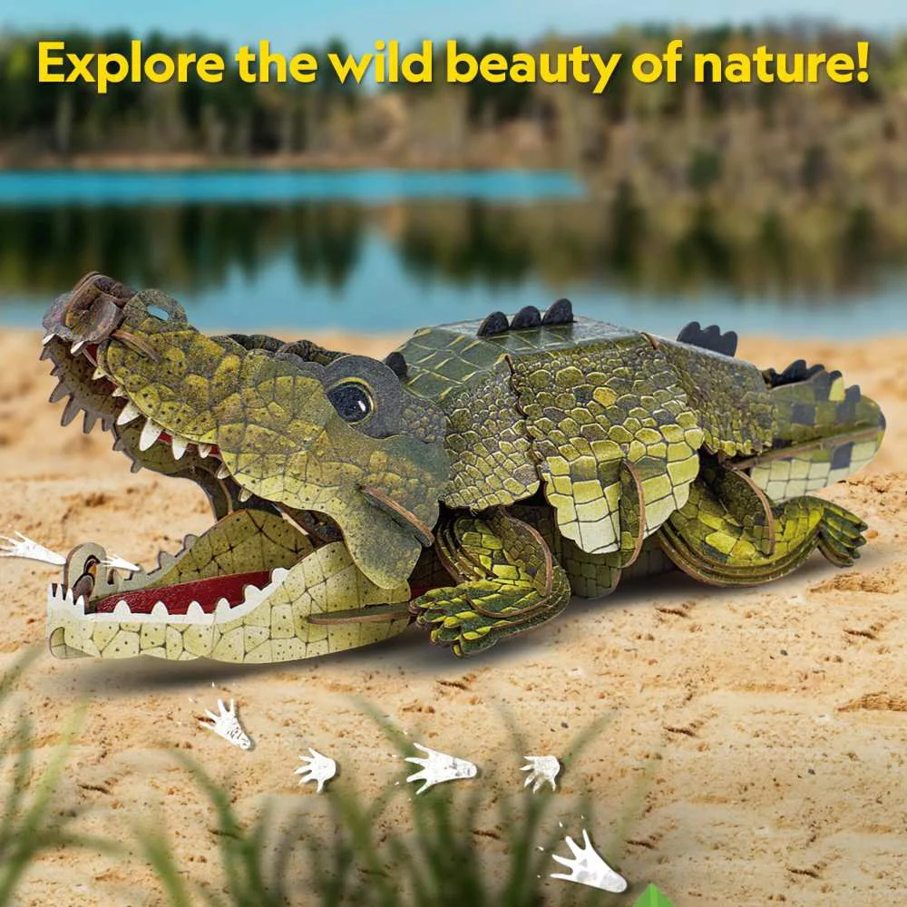 3D Puzzle CubicFun "Crocodil", 54 piese foto