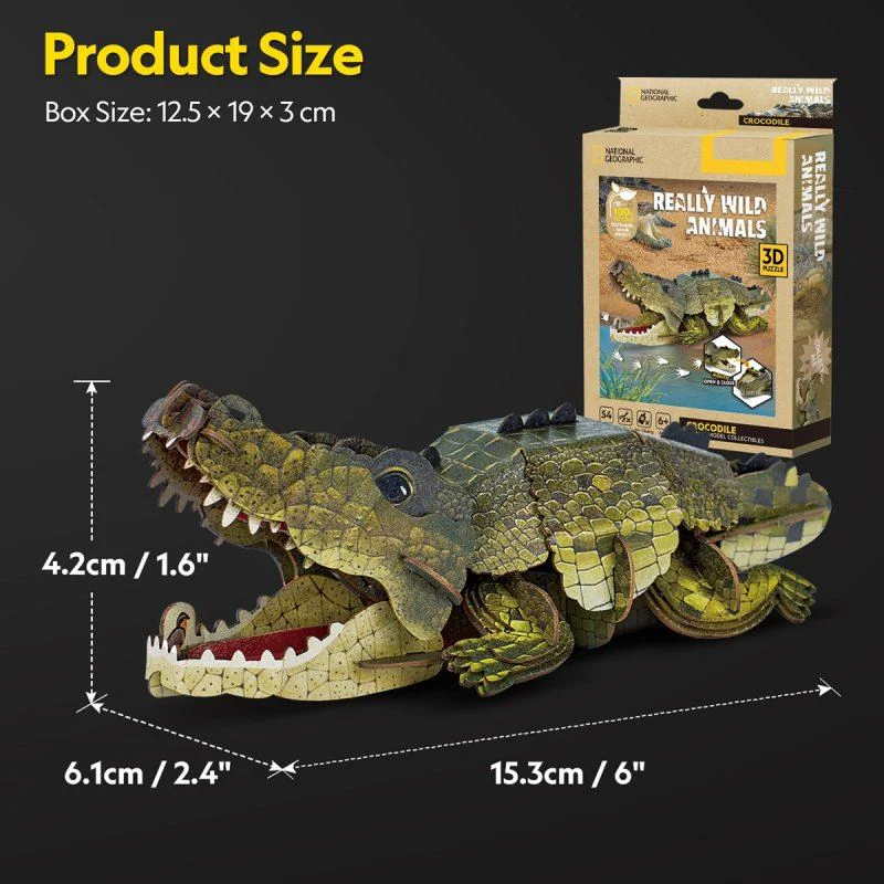 3D Puzzle CubicFun "Crocodil", 54 piese foto