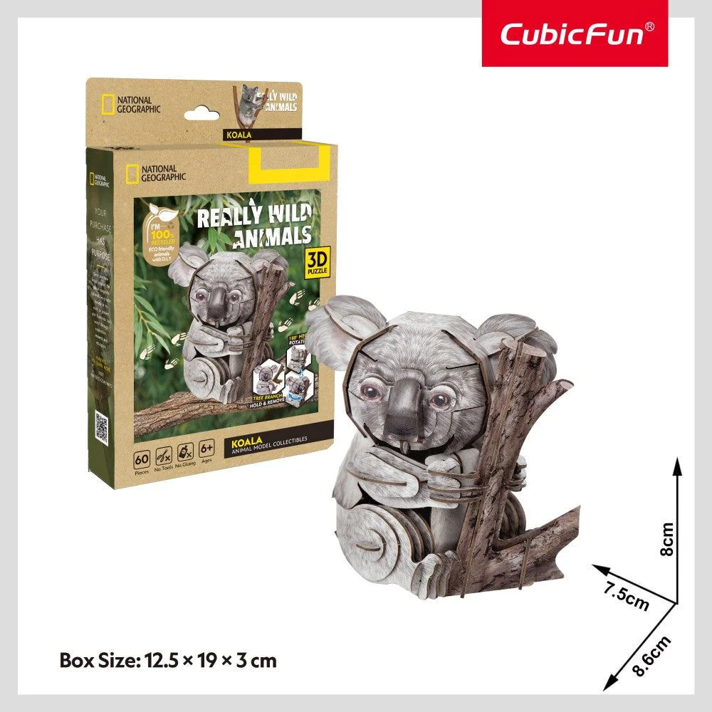 3D Puzzle CubicFun "Koala", 60 piese foto