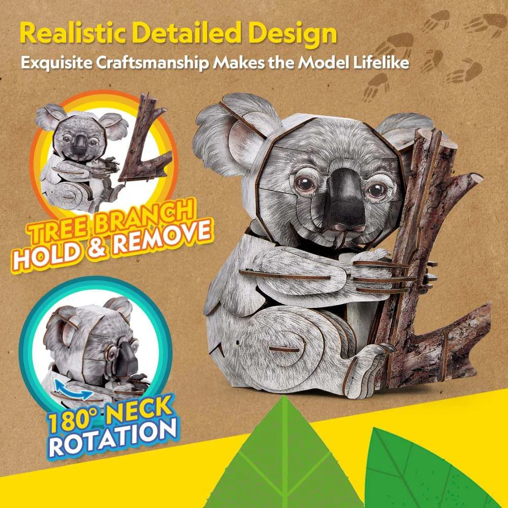 3D Puzzle CubicFun "Koala", 60 piese foto