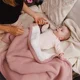 Patura din bumbac cu captuseala din fleece BabyOno Brown foto