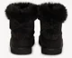 Saxo Blues Botine cu efect de piele intoarsa cu blanita Faux Black foto