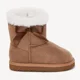Saxo Blues Cizme cu efect de piele intoarsa cu blanita Faux Camel foto
