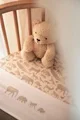 Простыня на резинке Jollein Jersey Animals Nougat, 40/50x80/90 см foto