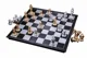 Joc de masa Board Games Sah magnetic cu piese aurii si argintii foto