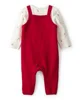 Carter's Set 2 piese Christmas Red Gingerbread Overall - bluza si salopeta foto