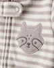 Carter's Pijama din microfleece Brown Stripe Fox Pocket foto