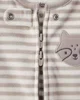 Carter's Pijama din microfleece Brown Stripe Fox Pocket foto