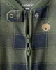 Carter's Pijama din microfleece Green Plaid Bear Feet foto