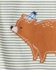 Carter's Pijama din bumbac cu botosei Green Stripe Bear foto