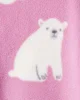 Carter's Pijama din microfleece cu botosei Pink Polar Bear foto