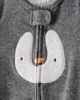 Carter's Pijama din microfleece Gray Penguin Face foto