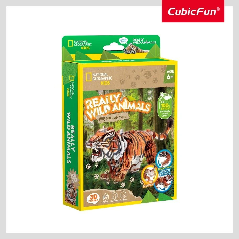 3D Puzzle CubicFun "Tigrul Siberian", 87 piese foto