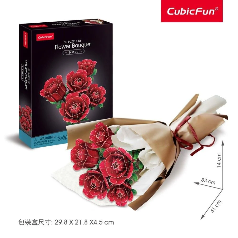 3D Пазл CubicFun «Букет цветов – Красные розы», 312 деталей foto