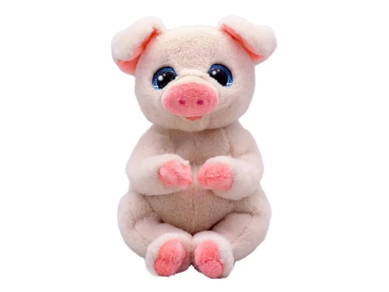 Jucarie de plus TY Beanie Bellies Purcelus roz Penelope, 15 cm foto