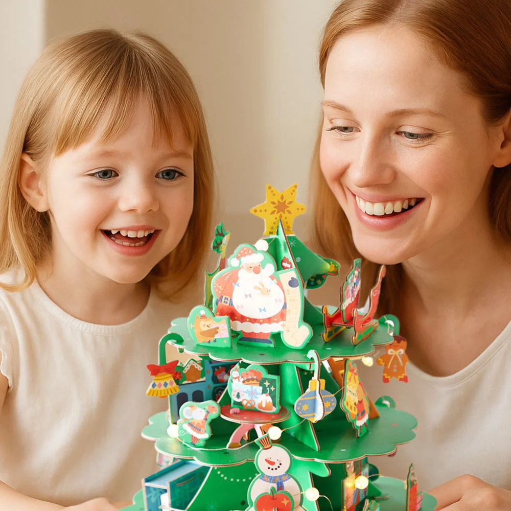 3D Puzzle muzical rotativ Mideer Atelierul lui Mos Craciun foto