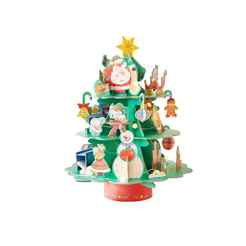 3D Puzzle muzical rotativ Mideer Atelierul lui Mos Craciun foto