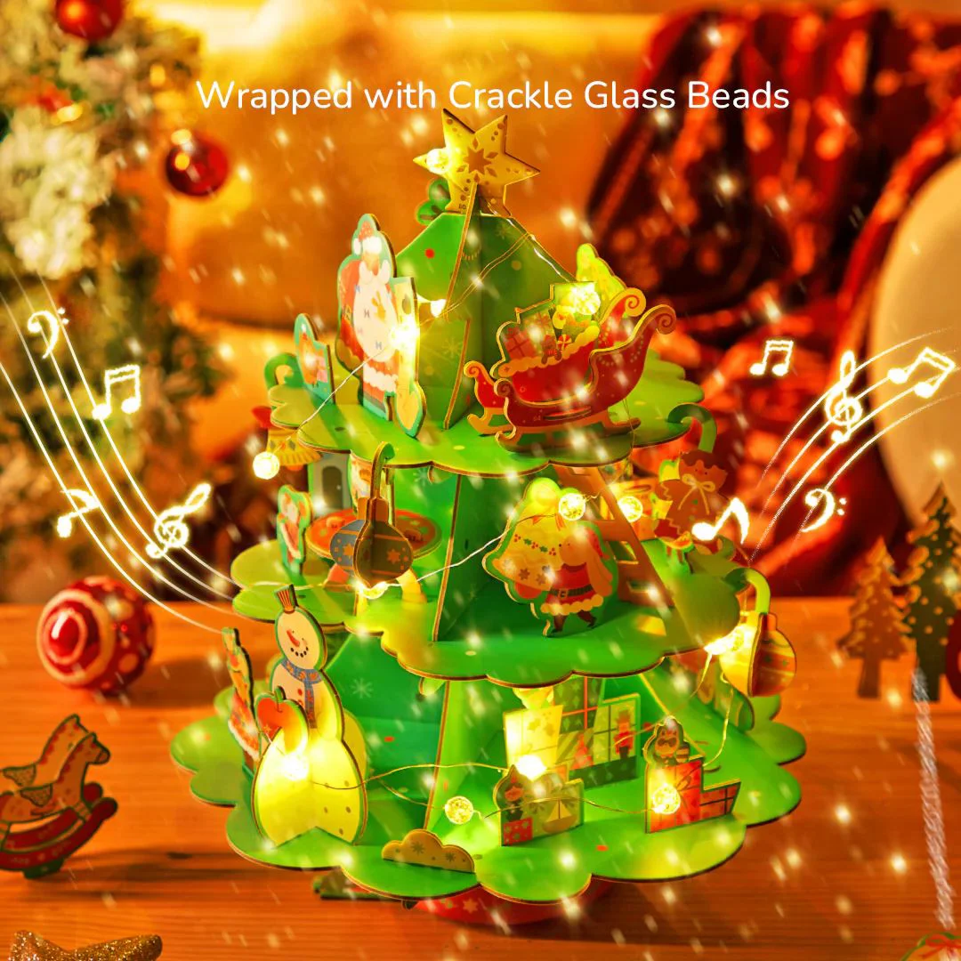 3D Puzzle muzical rotativ Mideer Atelierul lui Mos Craciun foto