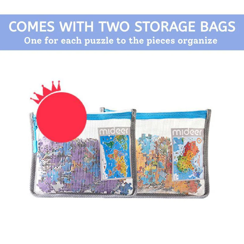 Puzzle 2 in 1 Mideer Harta Chinei si Harta Lumii, nivelul 9 foto