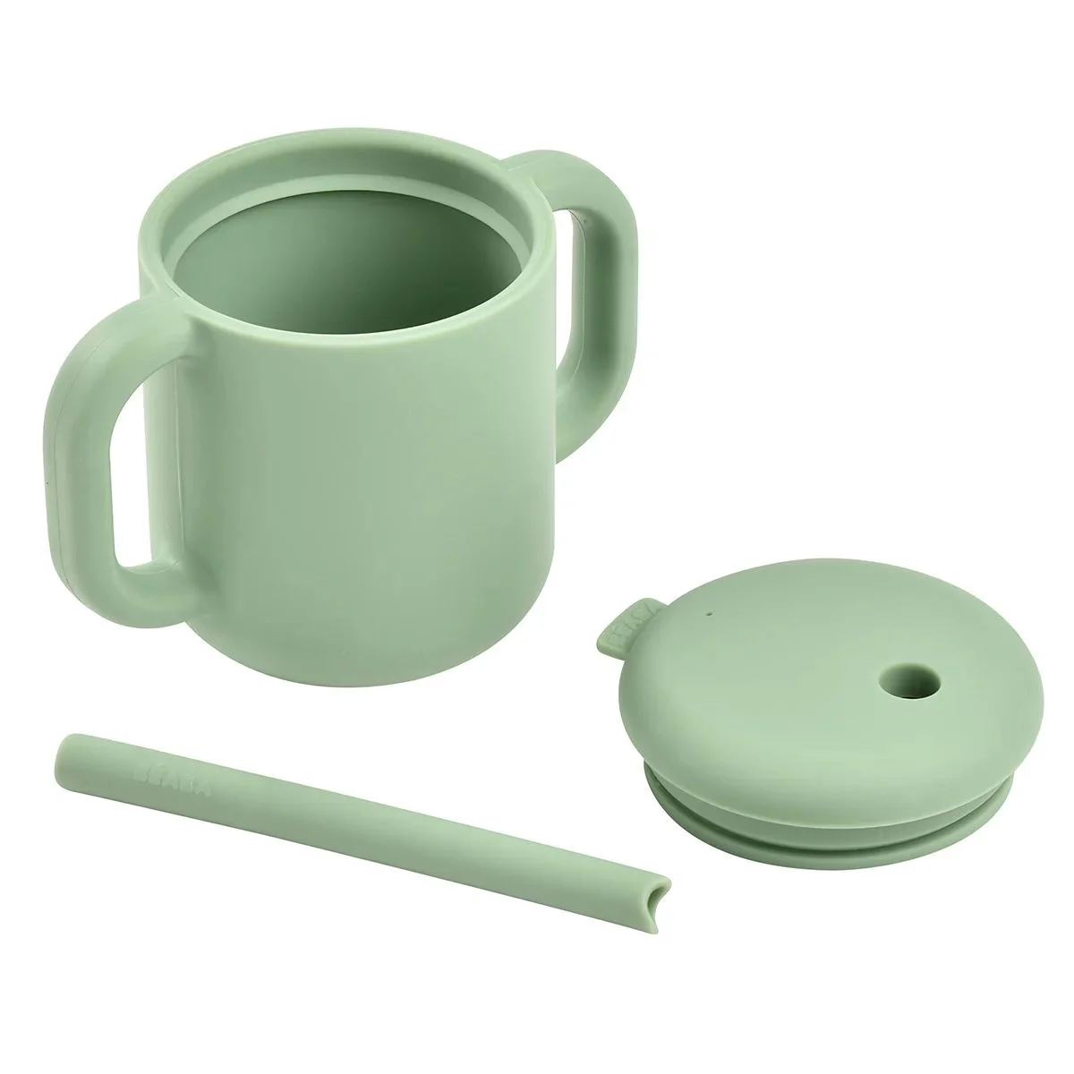 Cana de antrenament cu pai Beaba Sage Green (8+ luni), 170 ml foto