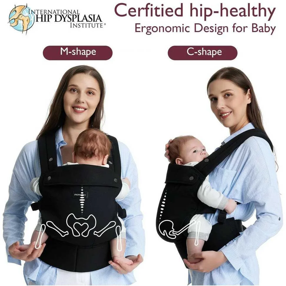 Эргономичный рюкзак‑кенгуру Momcozy Newborn to Toddler Cotton Black foto