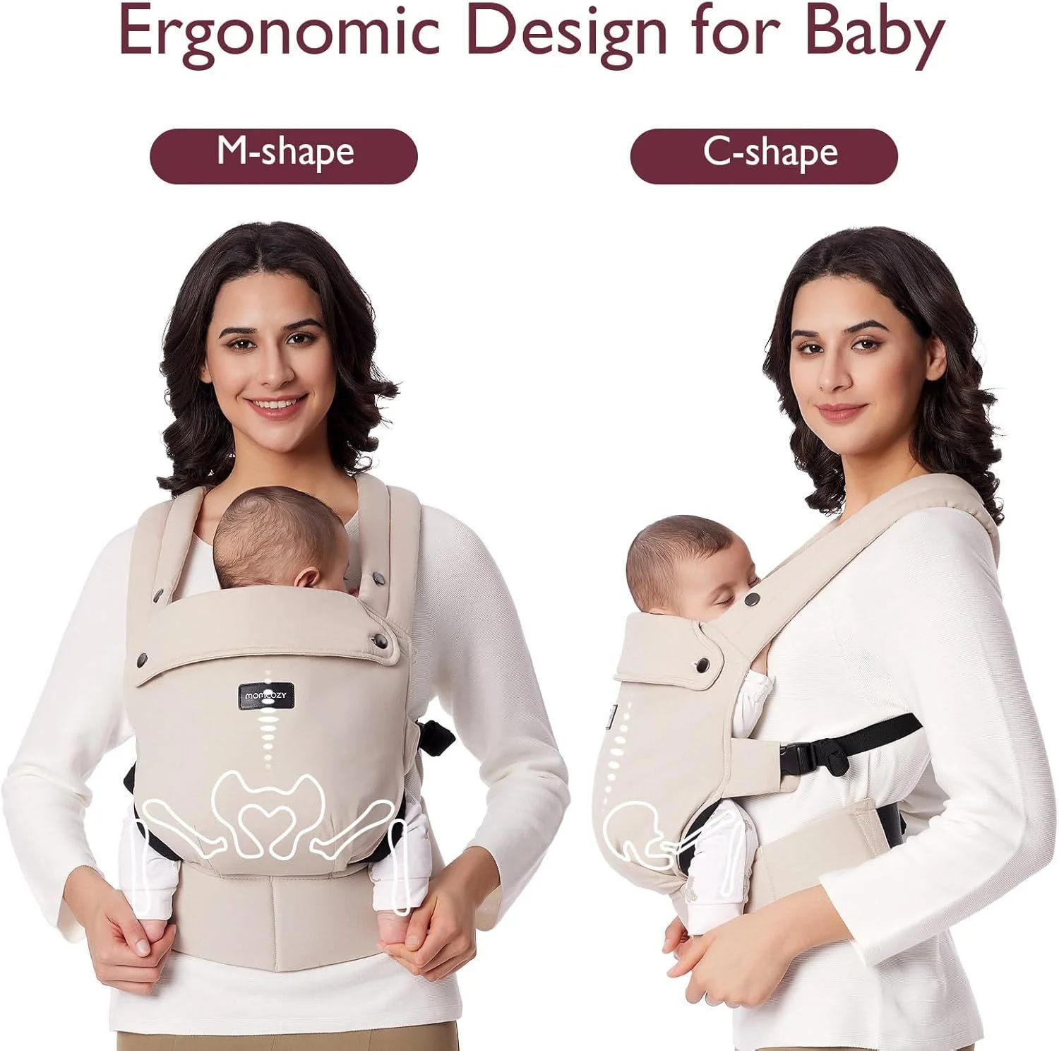 Эргономичный рюкзак‑кенгуру Momcozy Newborn to Toddler Cotton Khaki foto