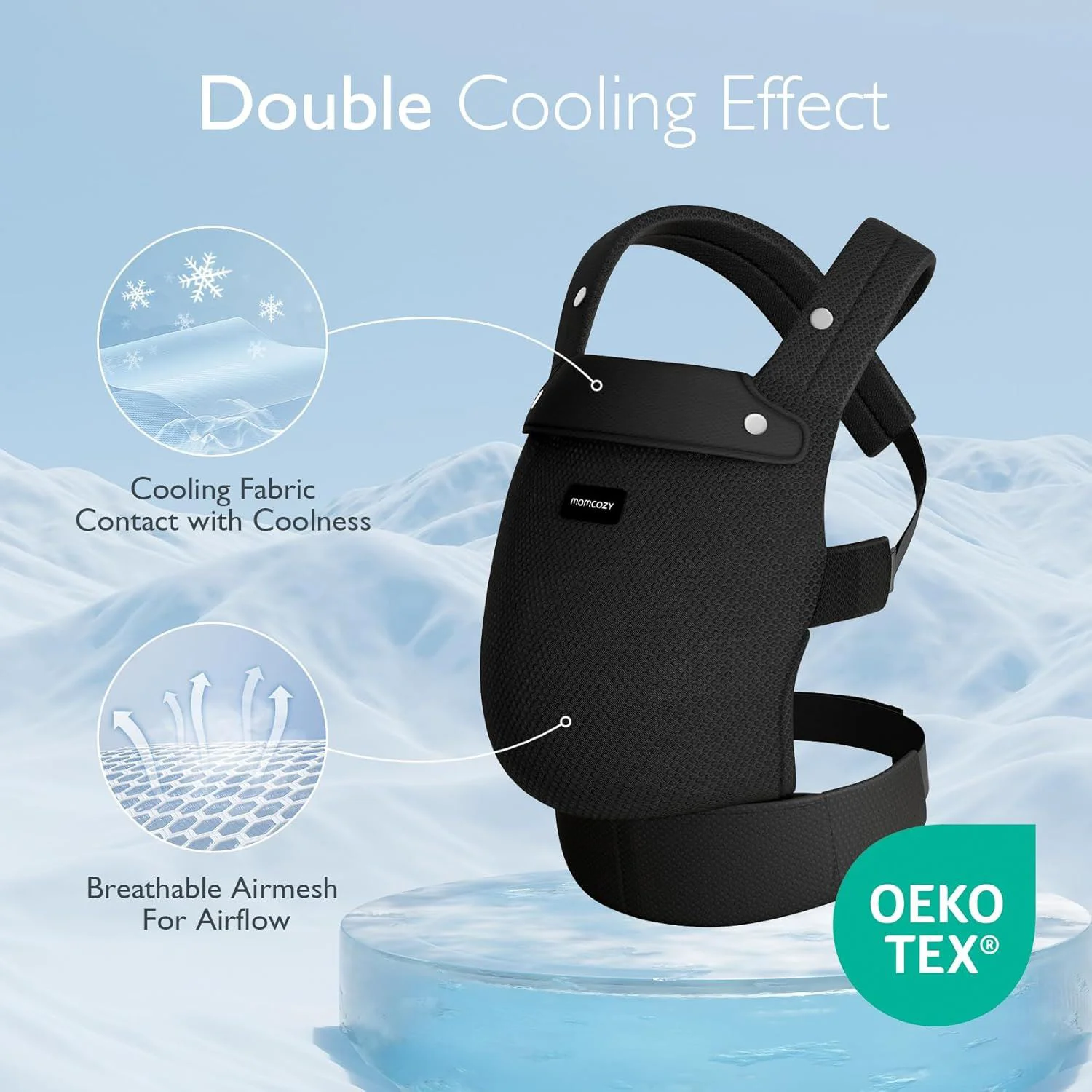 Эргономичный рюкзак‑кенгуру Momcozy Newborn to Toddler Air Mesh Black foto