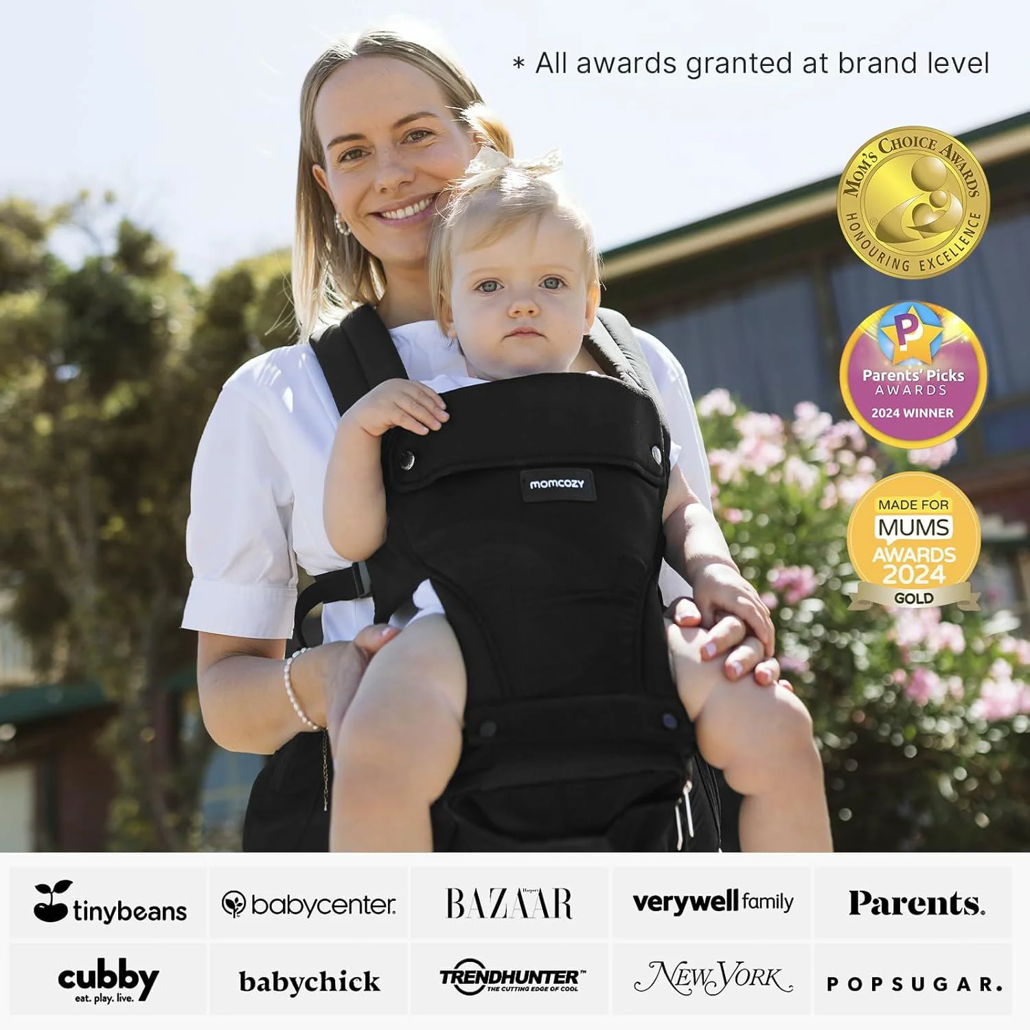 Эргономичный рюкзак‑кенгуру Momcozy Black foto