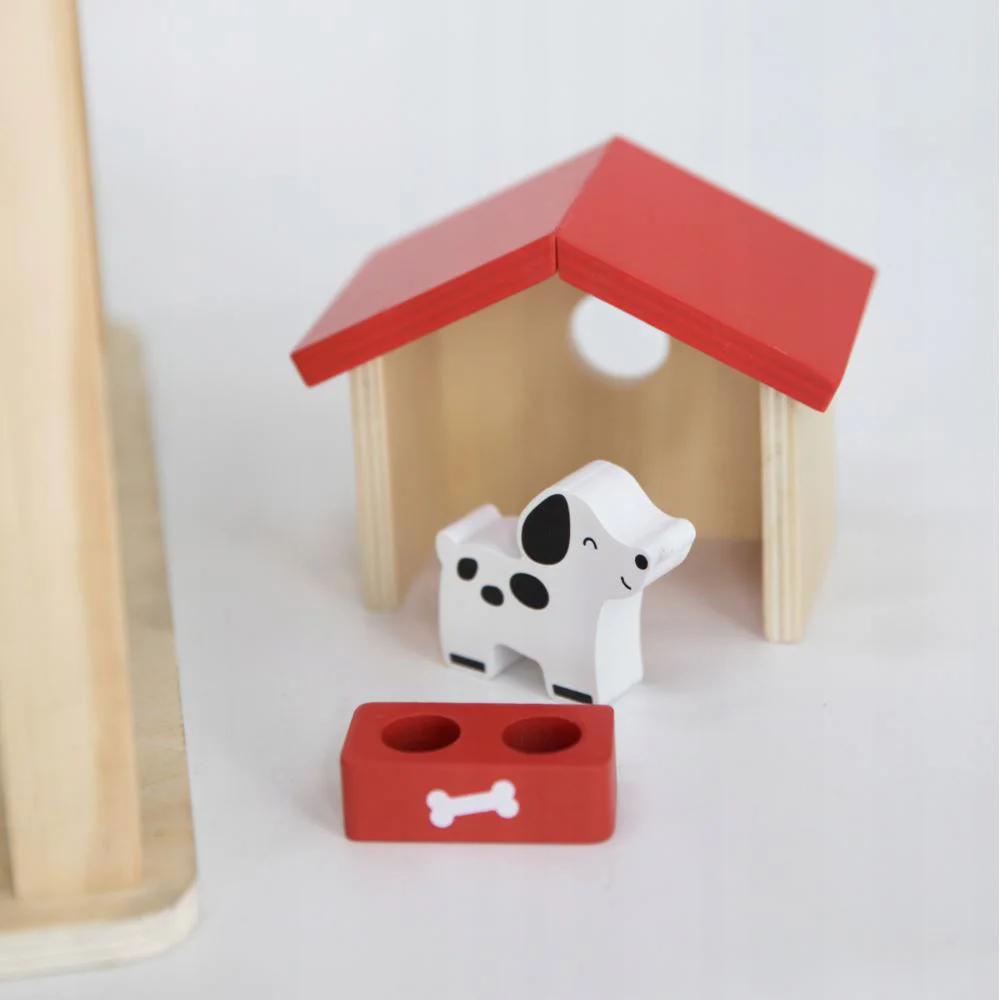 Casa de papusi din lemm Viga Toys – 3 etaje, 22 accesorii & 4 figurine foto