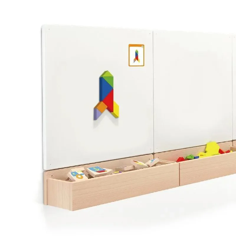 Joc educativ Viga Toys Tangram magnetic - cu carduri model foto