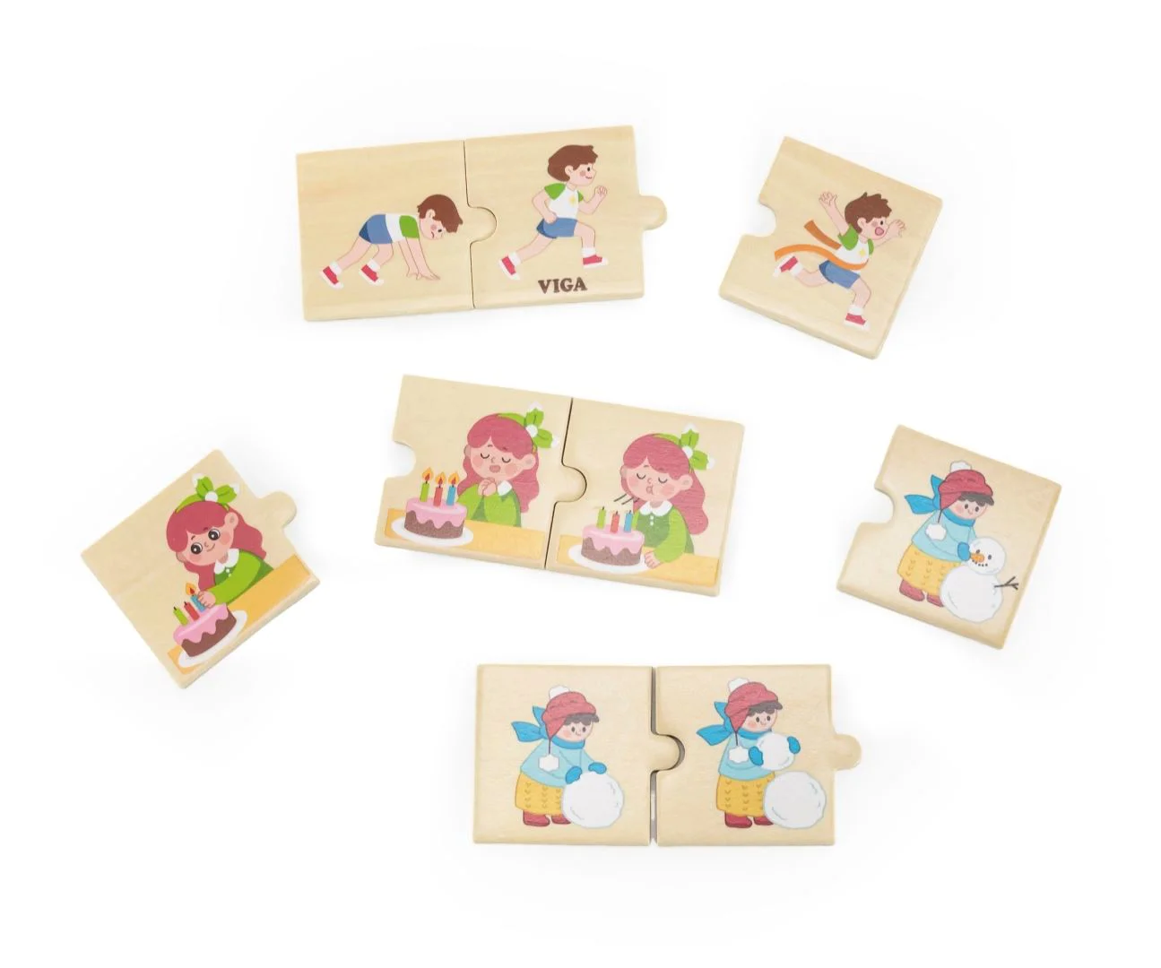 Joc logic de puzzle Viga Toys Activitati zilnice, 24 piese foto