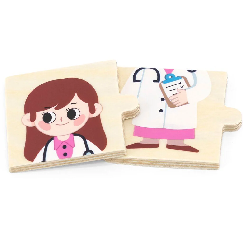 Joc logic de puzzle Viga Toys Profesiile, 24 piese foto