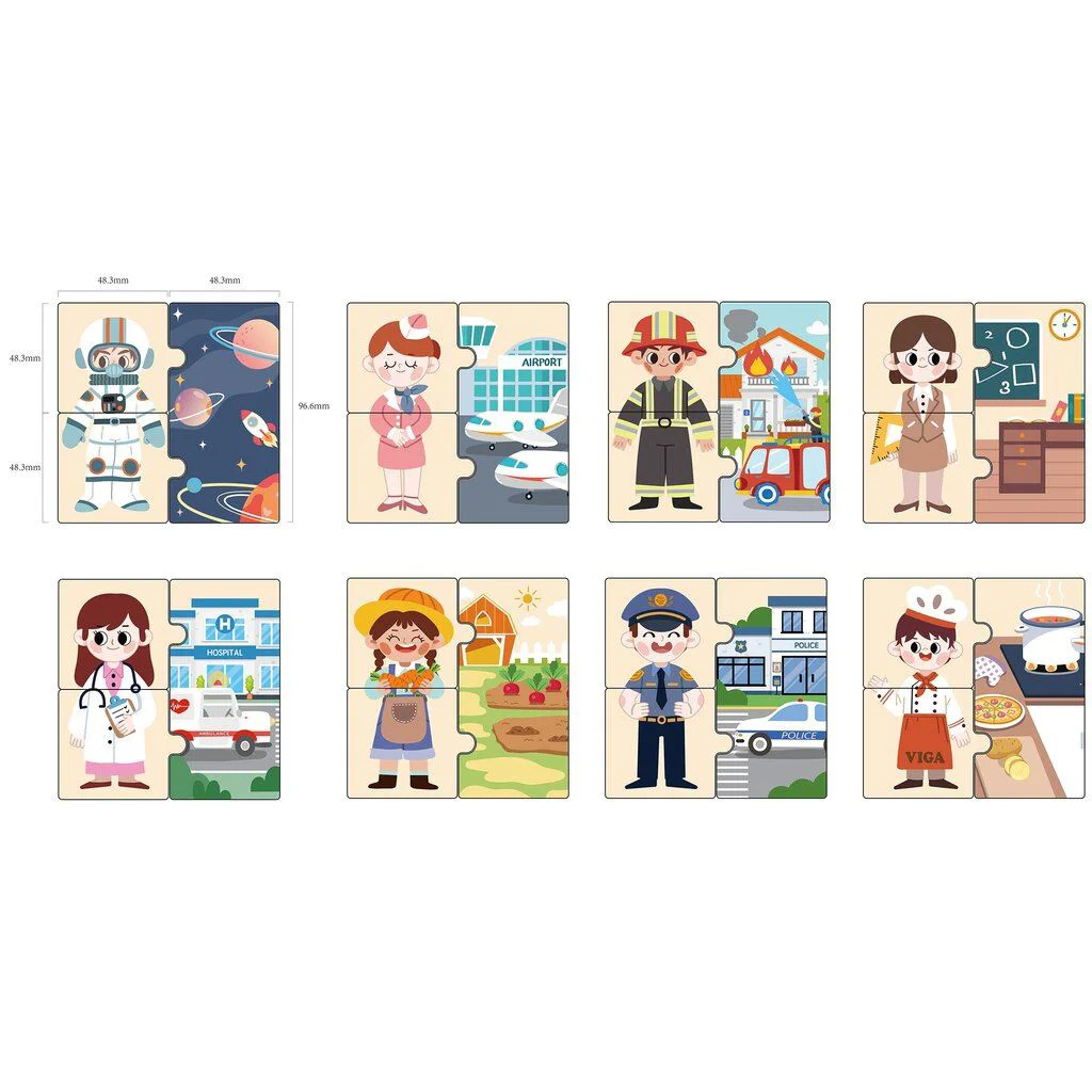 Joc logic de puzzle Viga Toys Profesiile, 24 piese foto