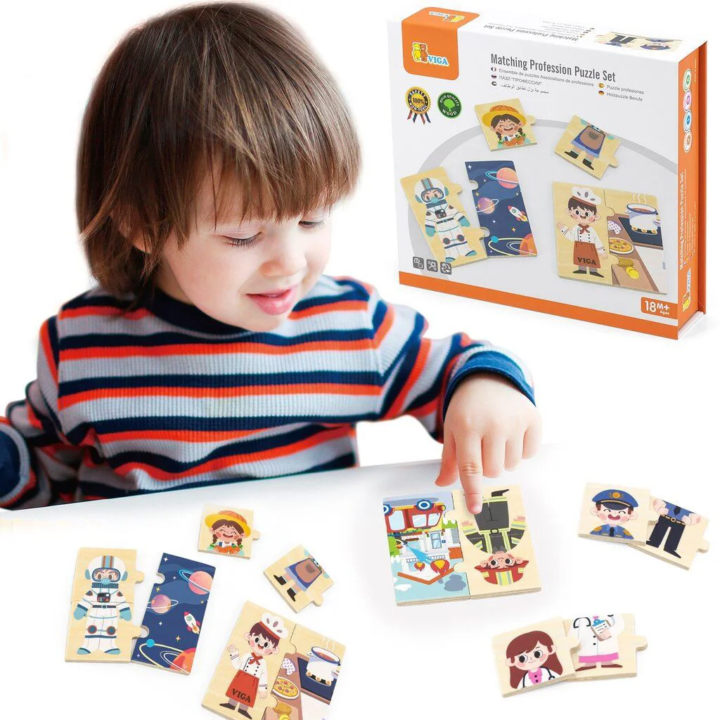 Joc logic de puzzle Viga Toys Profesiile, 24 piese foto
