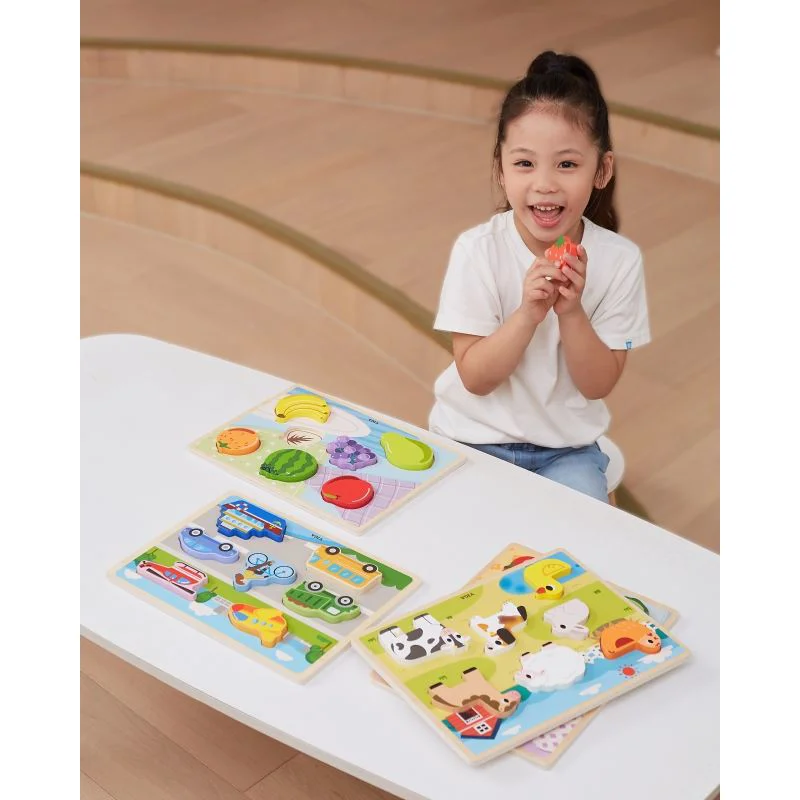 Puzzle tactil Viga Toys Fructe, 7 piese foto