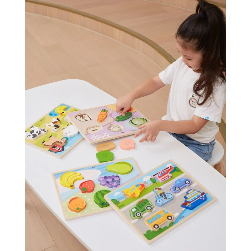 Puzzle tactil Viga Toys Legume, 7 piese foto