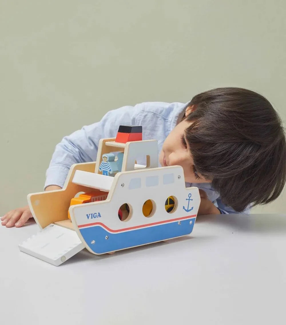 Set de joaca Viga Toys Feribot din lemn foto